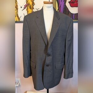 Lauren by Ralph Lauren Men's Gray Two-Button Wool-Blend Suit Jacket